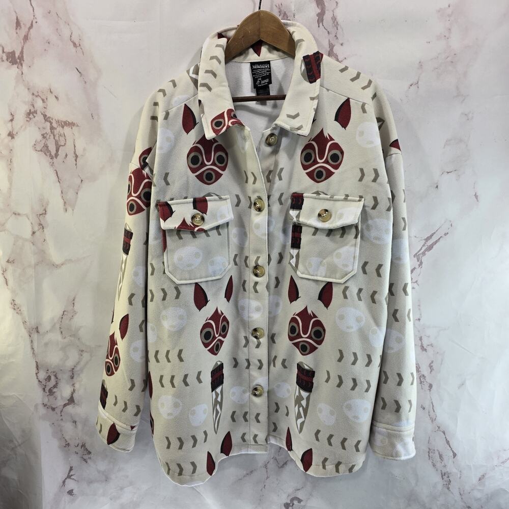 Princess Mononoke Shirt Jacket Womens XL Shacket Fleece Her Universe Ghibli Coat